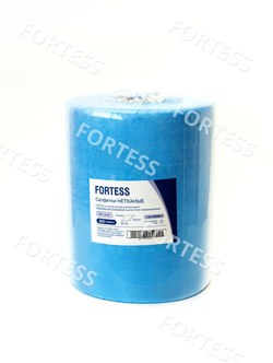 Нетканый протирочный материал FORTESS, Артикул W80BR, повышенной прочности в рулоне 99 м, синего цвета