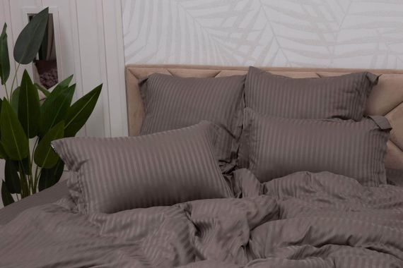 Моне (кофе) КПБ страйп сатин Евро 2н