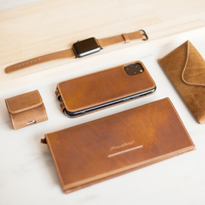 Чехол для iPhone 11 Pro из натуральной кожи теленка, цвета винтаж