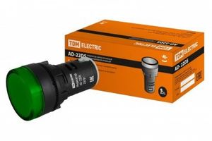 Лампа AD-22DS (LED) матрица 230В. зеленый. d=22 мм TDM