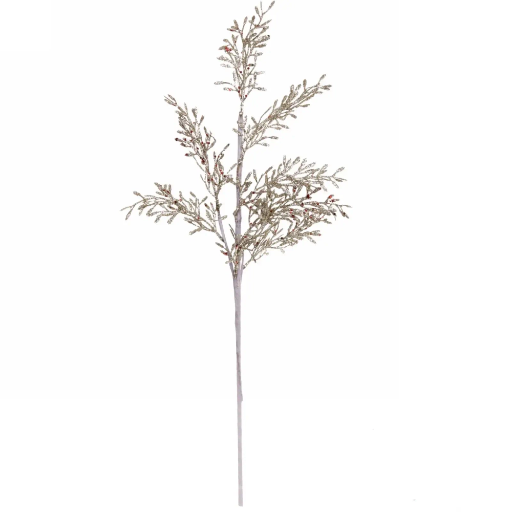 Ветка новогодняя «Чаровница» 70 см, Шампань