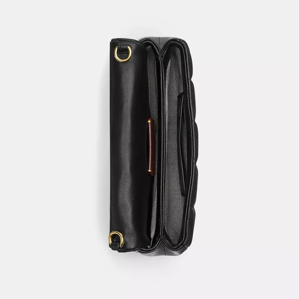 COACH СУМКА ЧЕРЕЗ ПЛЕЧО TABBY 19 С ЦЕПОЧКОЙ И СТЕЖКОЙ, ЧЕРНЫЙ