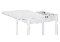 Стол Брентон с ящиком 60(120)х79х75 белый глянец