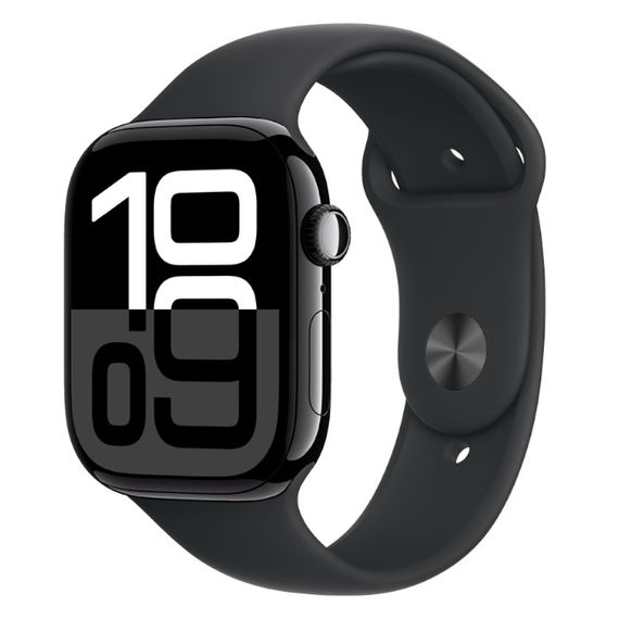 Часы Apple Watch Series 10 46mm Jet Black Aluminium Case, Sport Band (Black) S/M