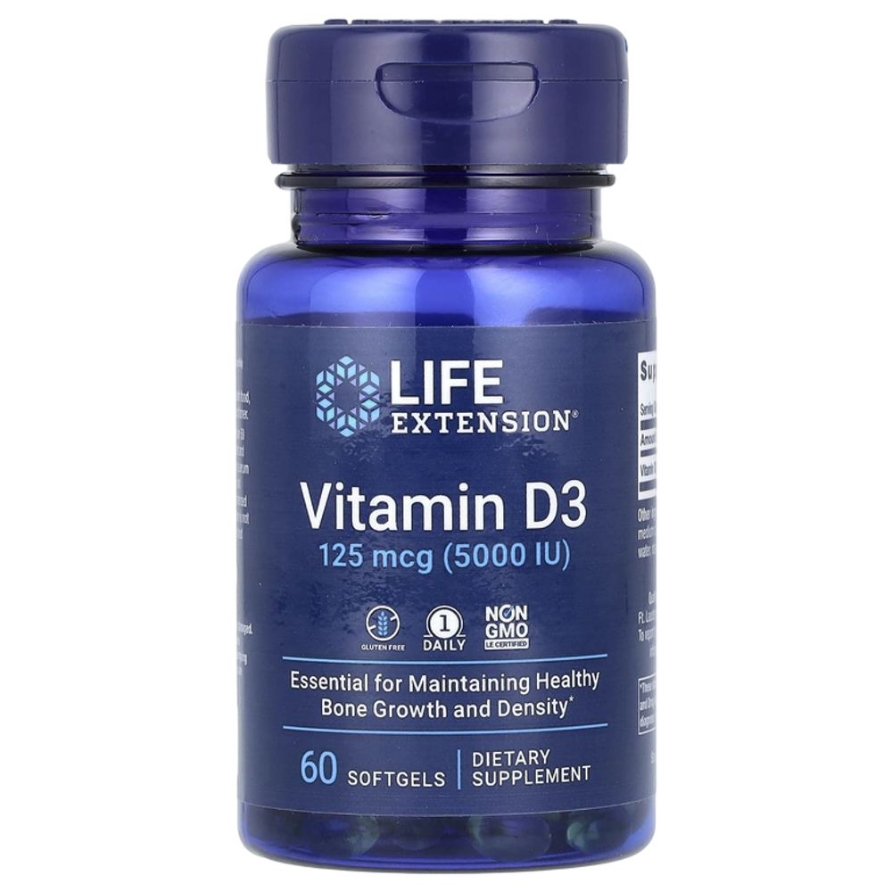 Life Extension Vitamin D3 5000 IU (125mcg) 60 Softgels , Витамин Д3