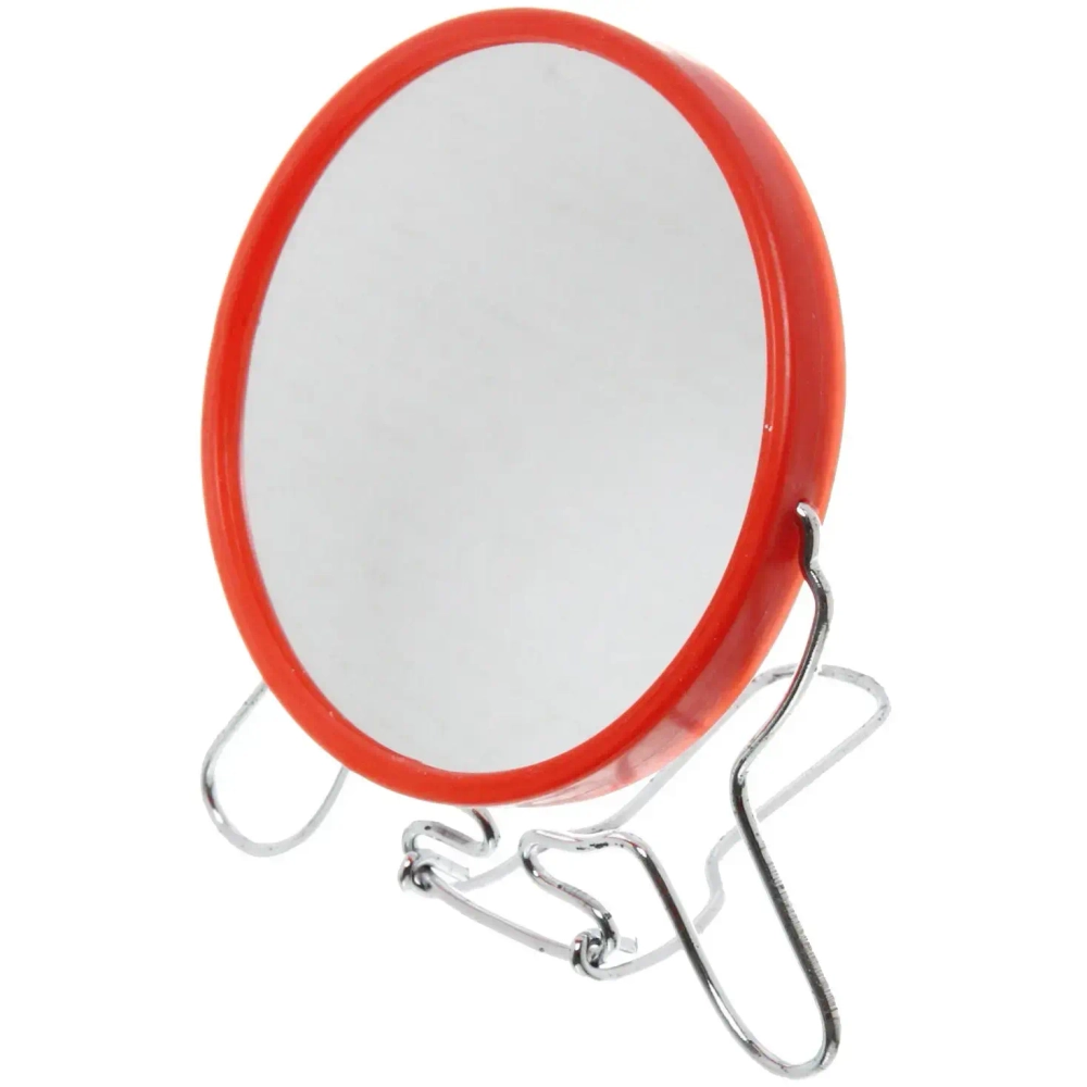 Зеркало настольное в пластиковой оправе «Практика» круг, подвесное, двухстороннее d-9,5см