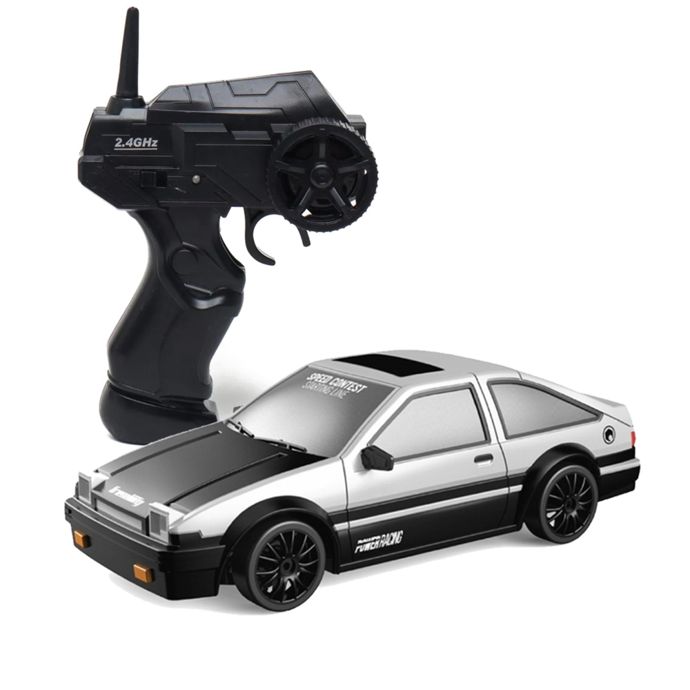 Радиоуправляемая машина для дрифта Toyota AE86 (19 см, 15 км/ч, сменные колеса, фишки) - SC24A13 серый