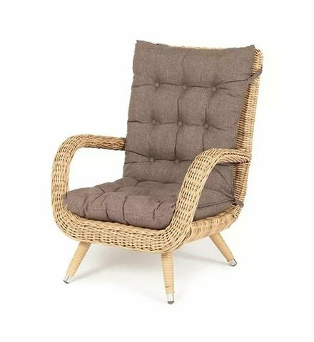 Толедо, кресло плетеное с подушками, цвет соломенный