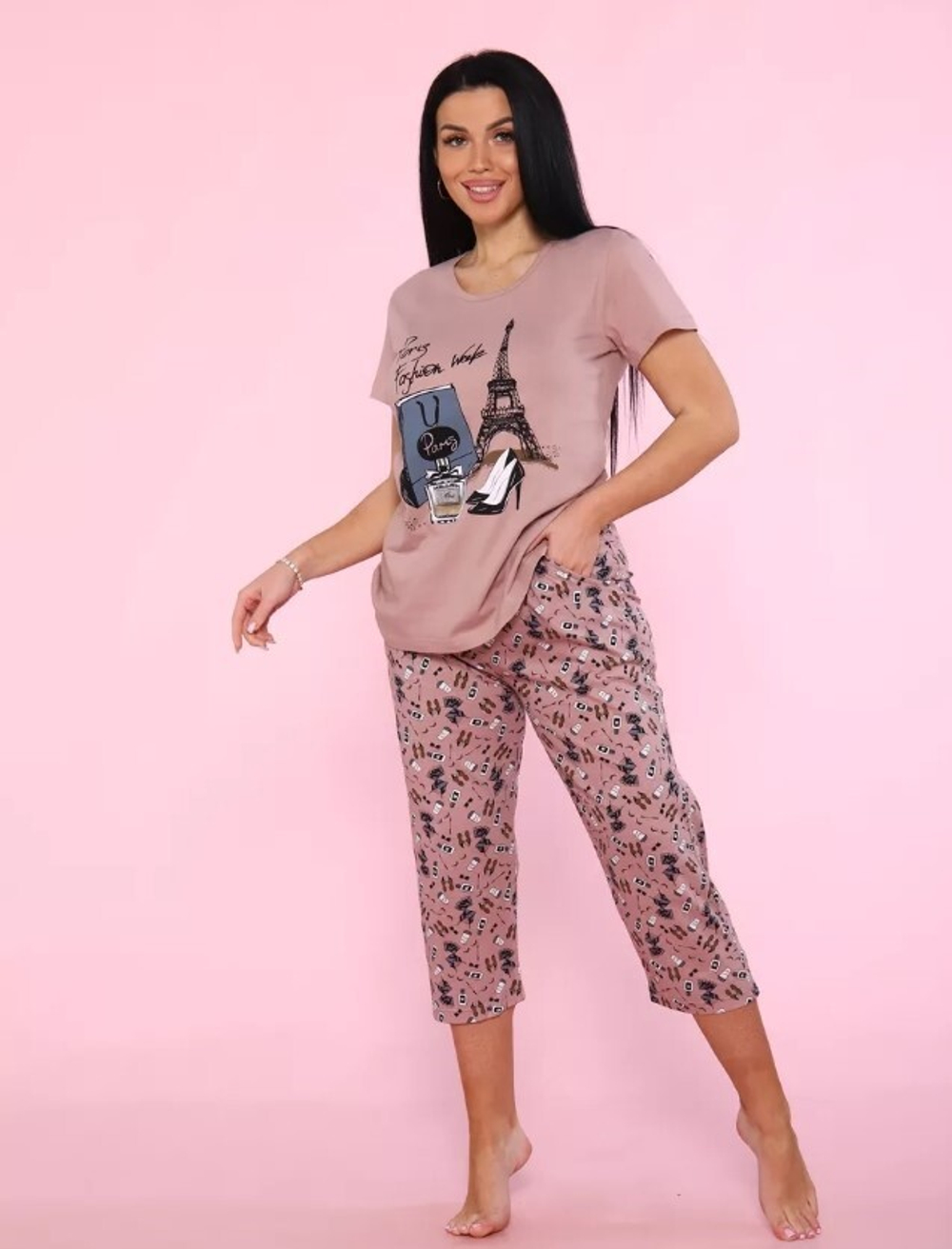 Пижама х/б бриджи+футболка УБФ0029