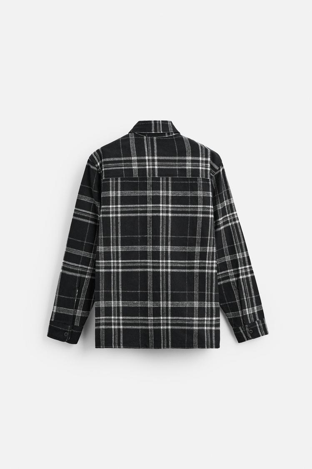 ZARА РУБАШКА ИЗ ФЛАНЕЛИ В КЛЕТКУ, ЧЕРНЫЙ