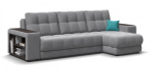 Угловой диван Босс ХЛ Велюр Монолит сталь