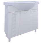 Тумба под раковину, 3 двери, 1000, коллекция (Афина, Santek (Энигма), Основной, Белый снег, Молочный глянец)