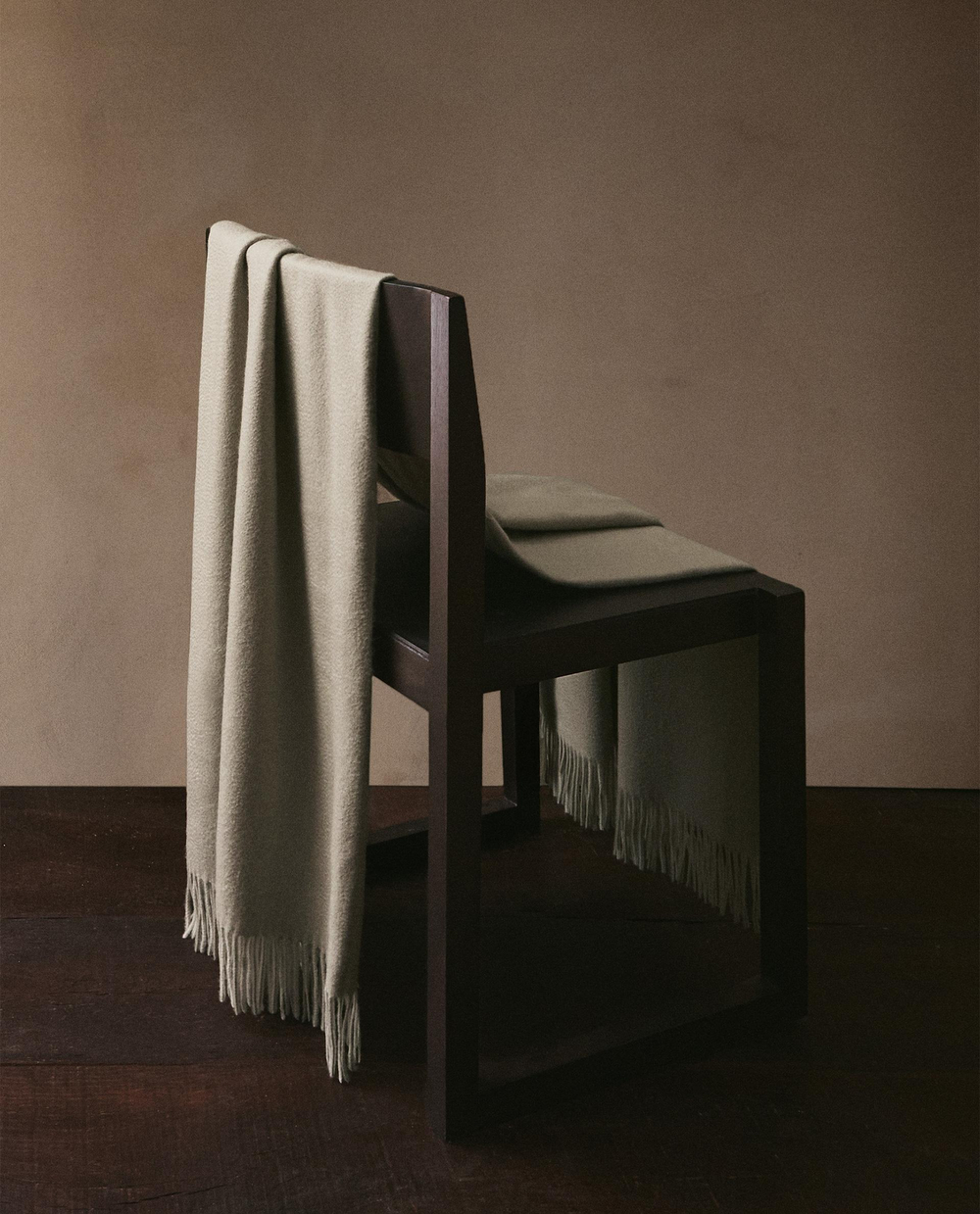 Zara Home плед из хлопка, экрю, 130x170 см