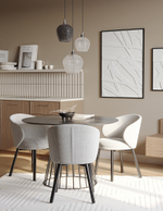 Стол обеденный Bergenson Bjorn Tyra, 110 см, белый/золотой