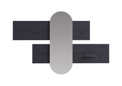 Вешалка Stripe L горизонтальная с зеркалом 60*160 см (черный)