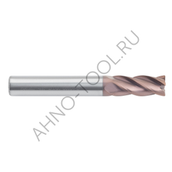 Фреза твердосплавная радиусная  10мм (L=75, l=25, хв=10) Z4 35° по стали, нержавеющей стали, чугуну, с радиусной фаской BRGM-4R-D10.0R0.5 AHNO