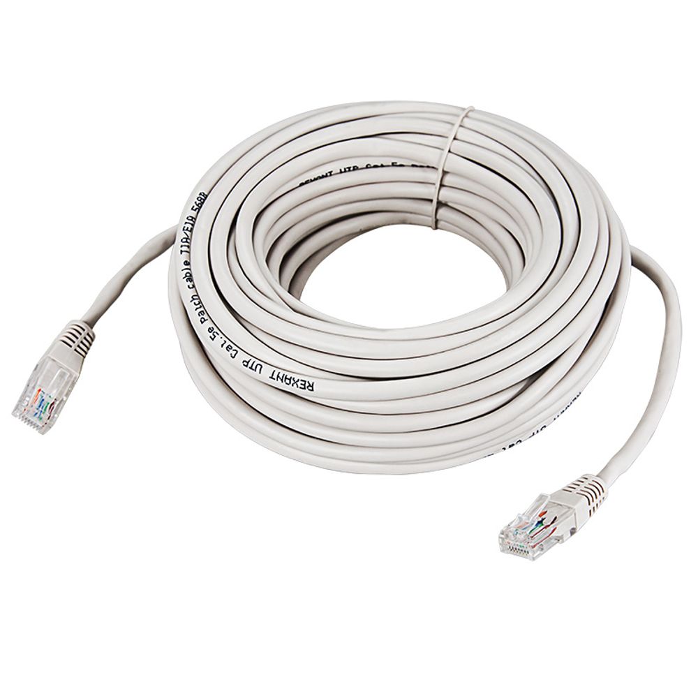 Шнур коммутационный патч-корд U/UTP RJ45-RJ45 CAT 5e, PVC, серый, 15м REXANT