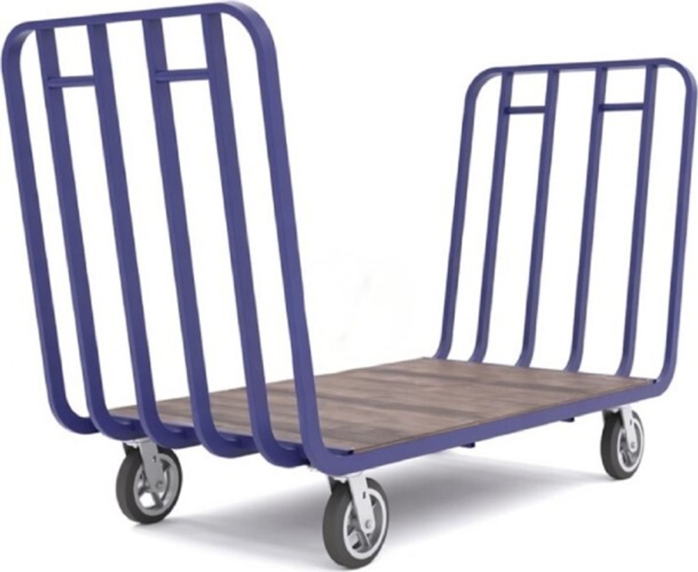 Тележка платформенная Rusklad 7221 ТПУД ц/св цельносварная, с двумя ручками 800х1940х980мм 7221 ТПУД ц/св без колес