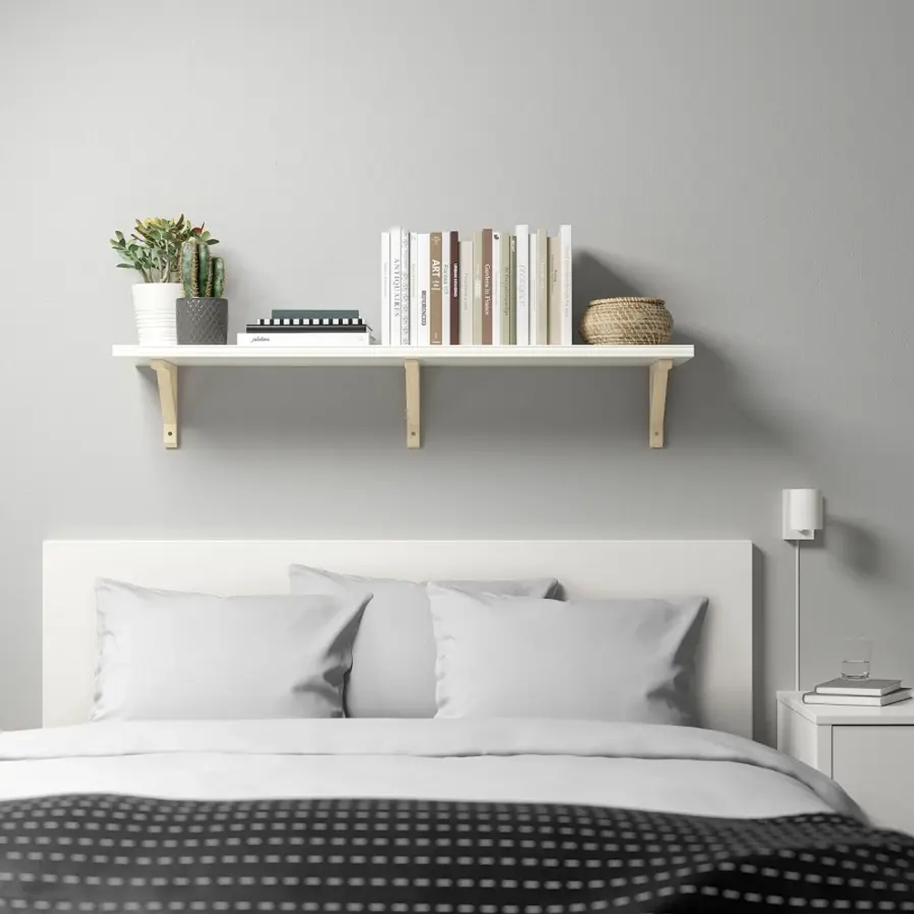 Полка настенная  - BERGSHULT IKEA/БЕРГСХУЛЬТ ИКЕА, 120х30 см, белый