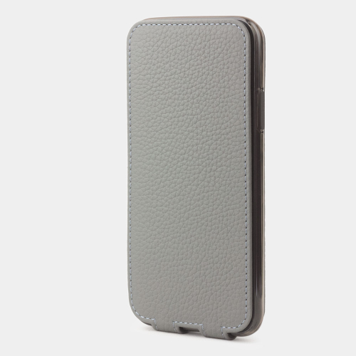 Чехол для iPhone X/XS из натуральной кожи теленка, cтального цвета