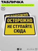 Табличка для обеспечения безопасности "Осторожно, не входить", для офиса, по охране труда для предприятия, организаций, 40х30 см, Silver Plane x Айдентика Технолоджи