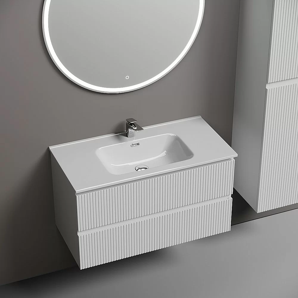 Тумба с раковиной Sancos Snob T 90 SNT90W белая матовая
