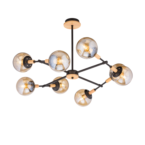 Потолочная люстра Mirastyle SX-N-4900/8 BK+WOOD