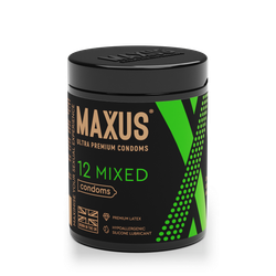 Презервативы MAXUS Mixed №12 с железным кейсом, набор, X-Edition, 12 шт
