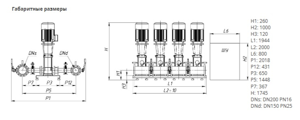 Модульная насосная установка (пожаротушение) CO 4 MVL 9004/SK-FFS-PN25-R