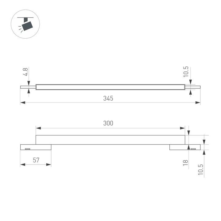 Трековый светодиодный светильник Arlight Mag-Microcosm-Flat-L300-8W Day4000 043272