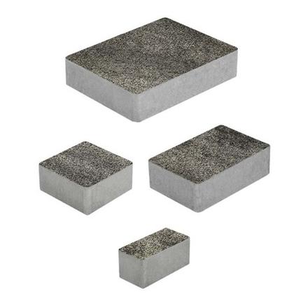 Тротуарная плитка МЮНХЕН - Листопад гранит Антрацит, комплект из 4 видов плит