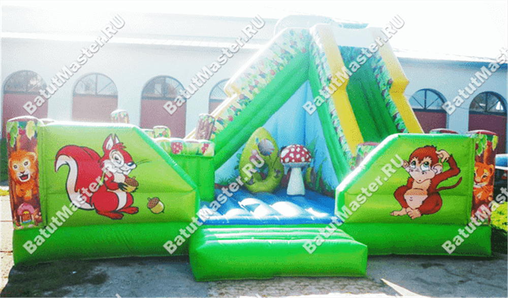Коммерческий надувной батут-горка "Райский лес"
