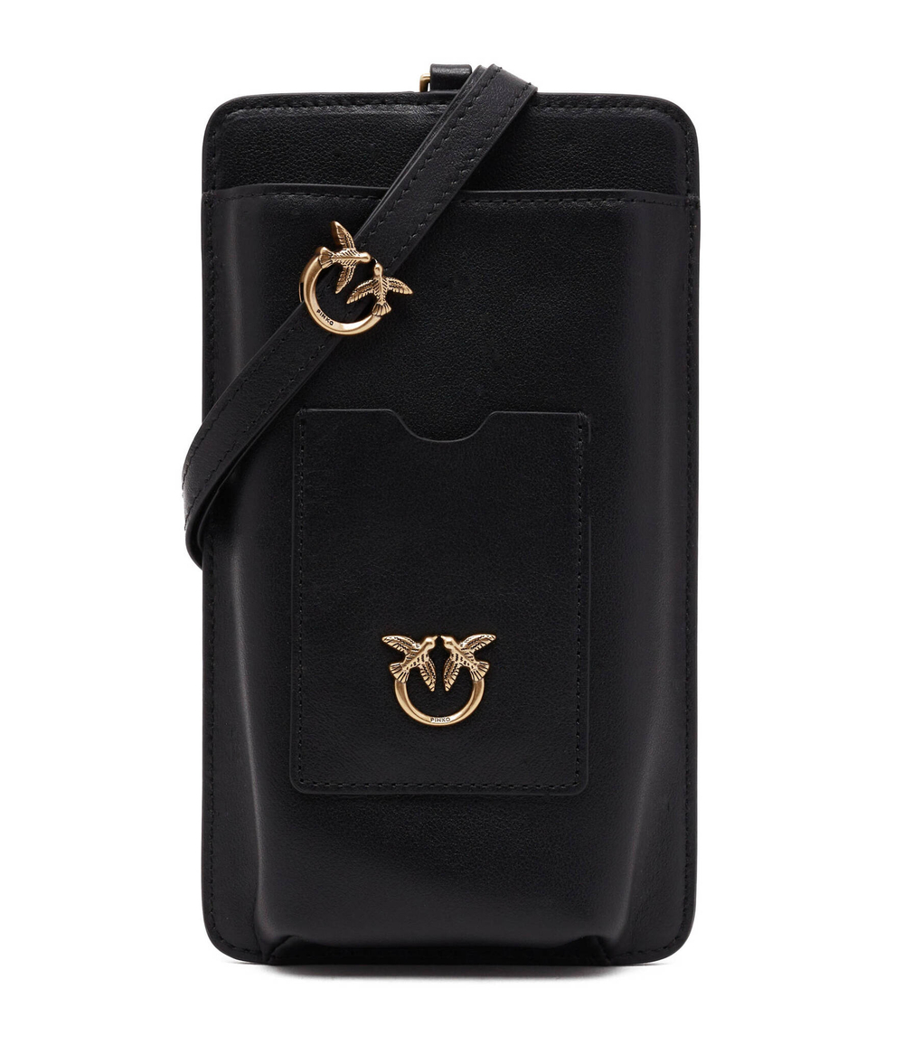 Кожаная сумка для телефона PHONE FOLDER VITELLO MORBIDO Pinko - черный(101773 A0QO)