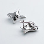 Ювелирные швензы с родиевым покрытием, размер 16,5*14 мм, цена за пару