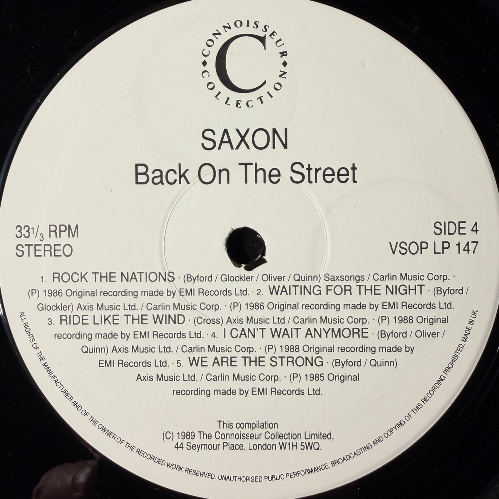 Saxon ‎– Back On The Street 2LP (Англия 1990г.) Т