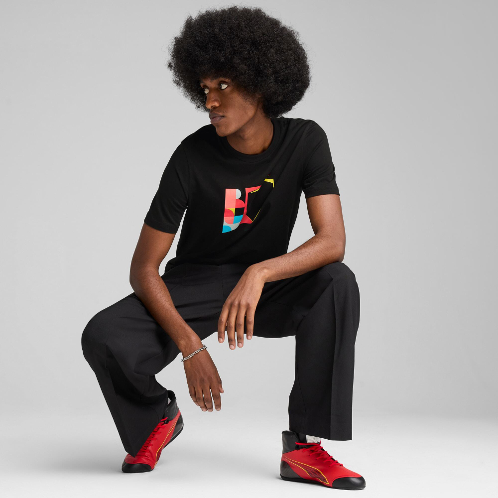 PUMA X SCUDERIA FERRARI МУЖСКАЯ ФУТБОЛКА С ПРИНТОМ HP RACE BIG SHIELD, ЧЕРНЫЙ