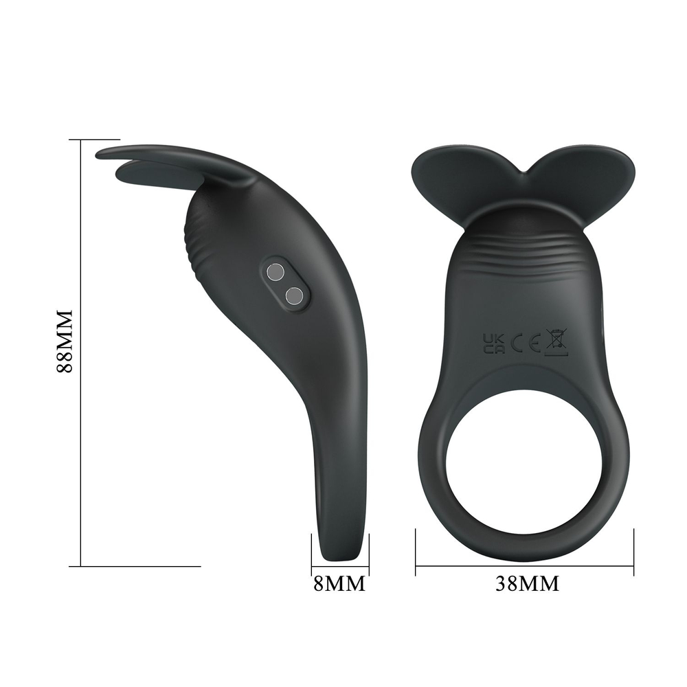 Черное перезаряжаемое виброкольцо Carlton (Цвет: черный)