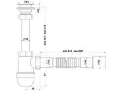 C1015 Сифон Ани 1 1/4 *40 с гибкой трубой 40*40/50 (30шт)