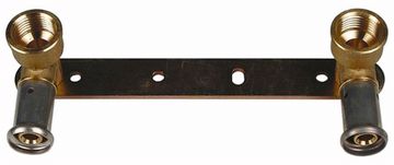 Водорозетка пресс Henco 16х1/2"x16 двойная на планке для металлопластиковых труб (28P-16041604)