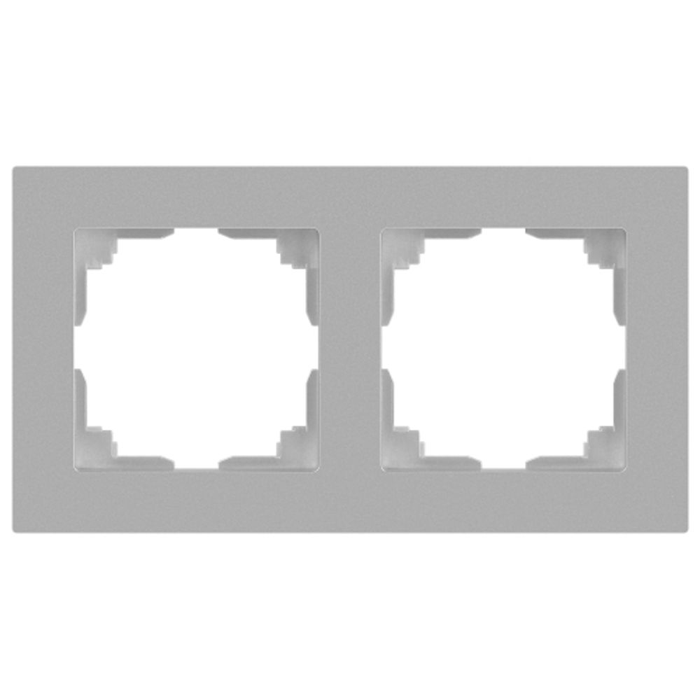 Рамка для розеток и выключателей Intro Accent 6-502-03 на 2 поста, СУ, алюминий | Intro