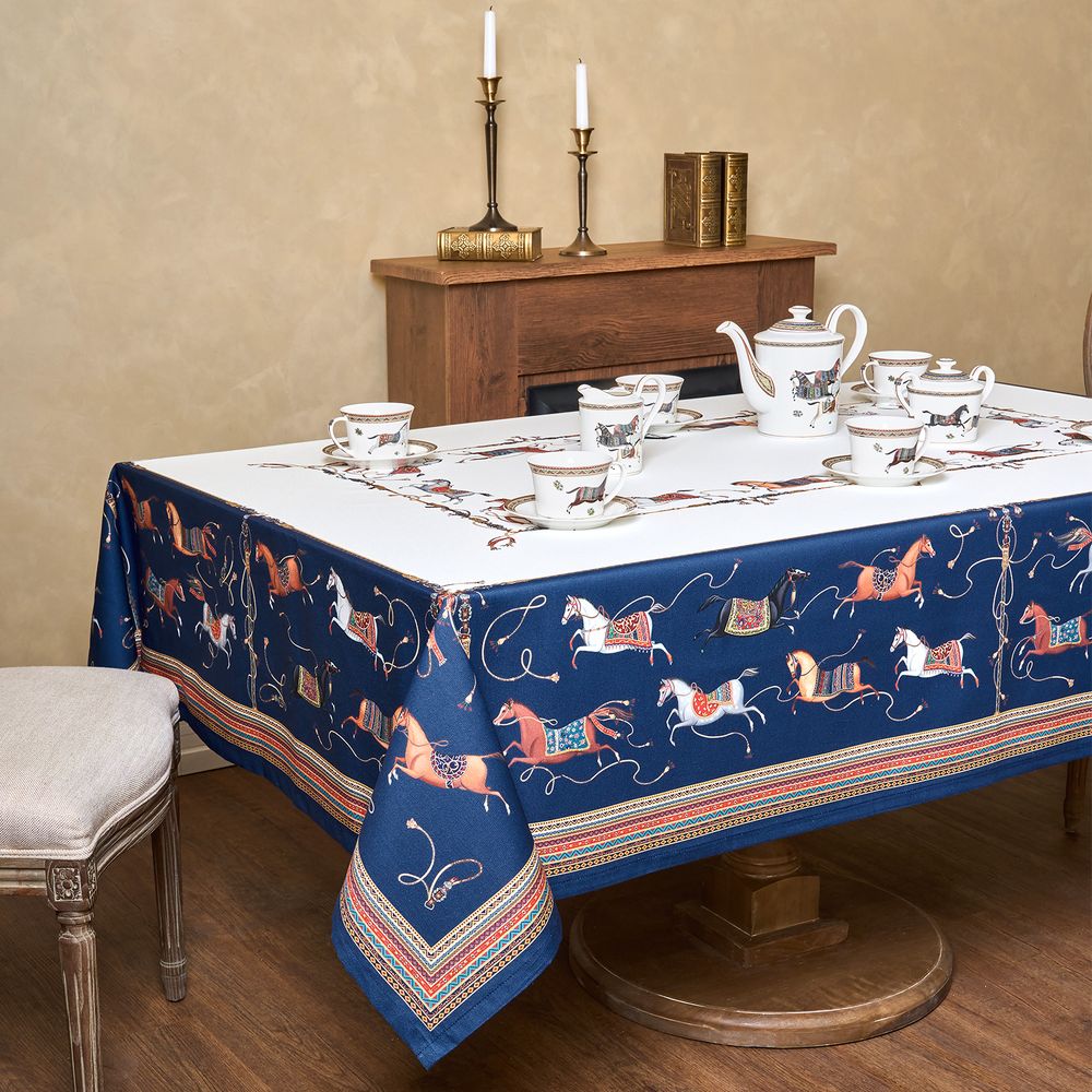 СКАТЕРТЬ "PASSAGE" 140Х300СМ ,БЕЛЫЙ,100% ХЛОПОК С ПРОПИТКОЙ,ТВИЛ