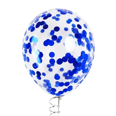 Латексный шар с крупным синим конфетти, 36 см
