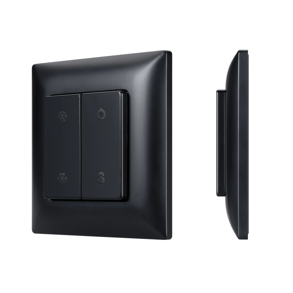 INTELLIGENT ARLIGHT Кнопочная панель SMART-RF-801-22-1G-DIM-SUF Black (3V, 2.4G) (IARL, IP20 Пластик, 5 лет) 059068