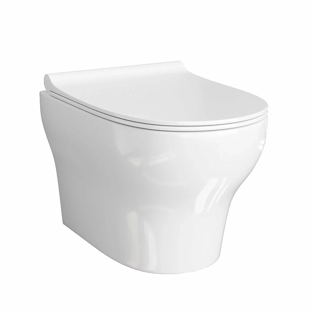 Унитаз подвесной WasserKRAFT Berkel 10TLT.010.ME.CH03.H001 безободковый, с инсталляцией Aller 10, с крышкой микролифт, белый/кнопка хром