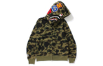 A Bathing Ape Medicom Toy1st Camo Shark Bear Full Zip Худи зеленый