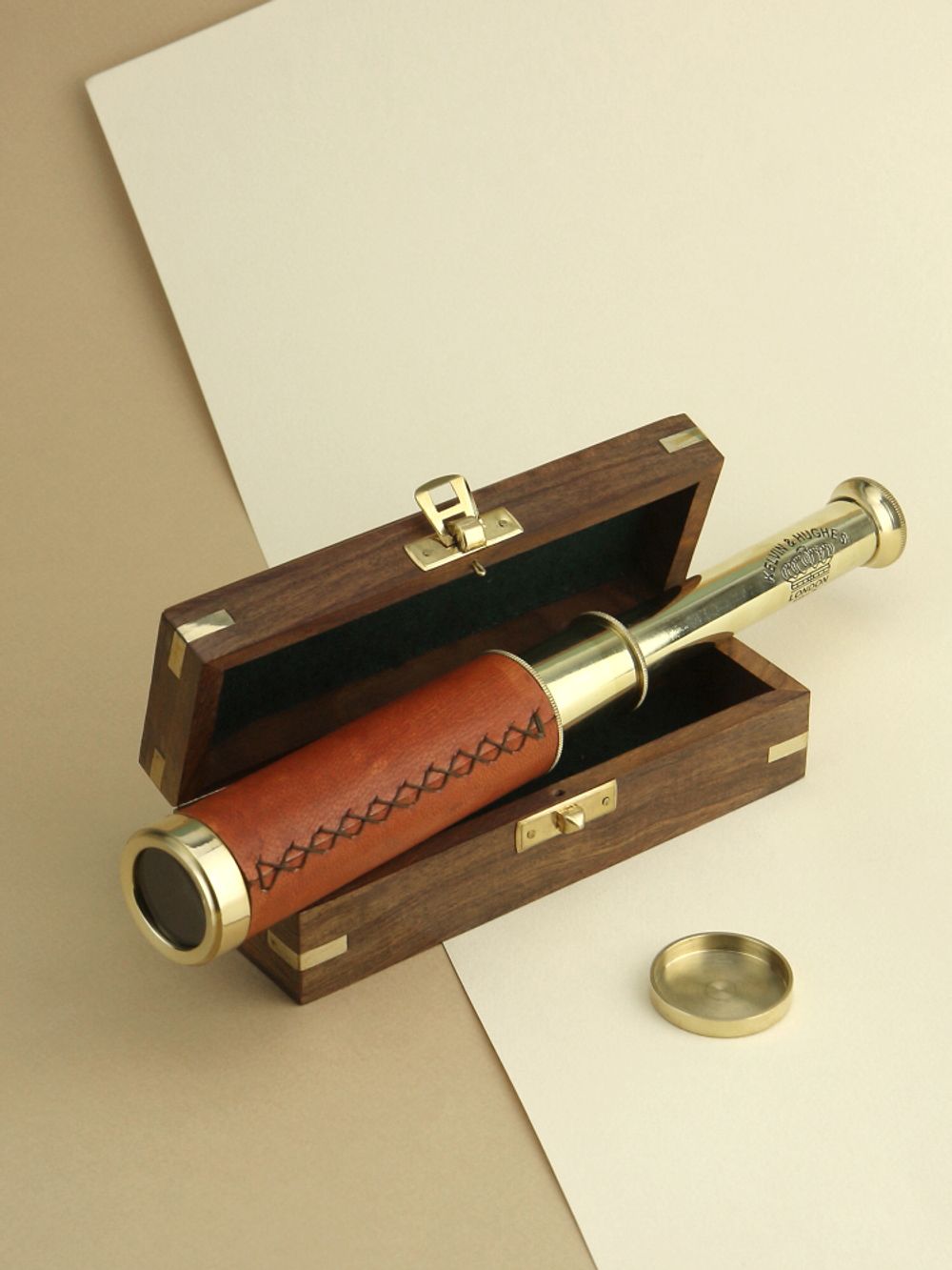 Nautical Подзорная труба в деревянном футляре