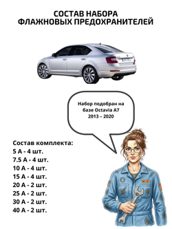 Набор предохранителей для Skoda Octavia A7 OCT3