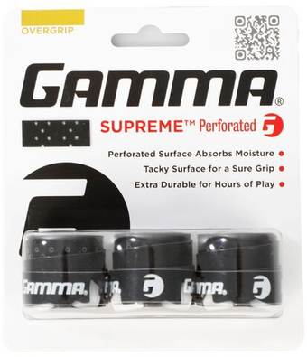 Теннисные намотки Gamma Supreme Perforated 3P - черный