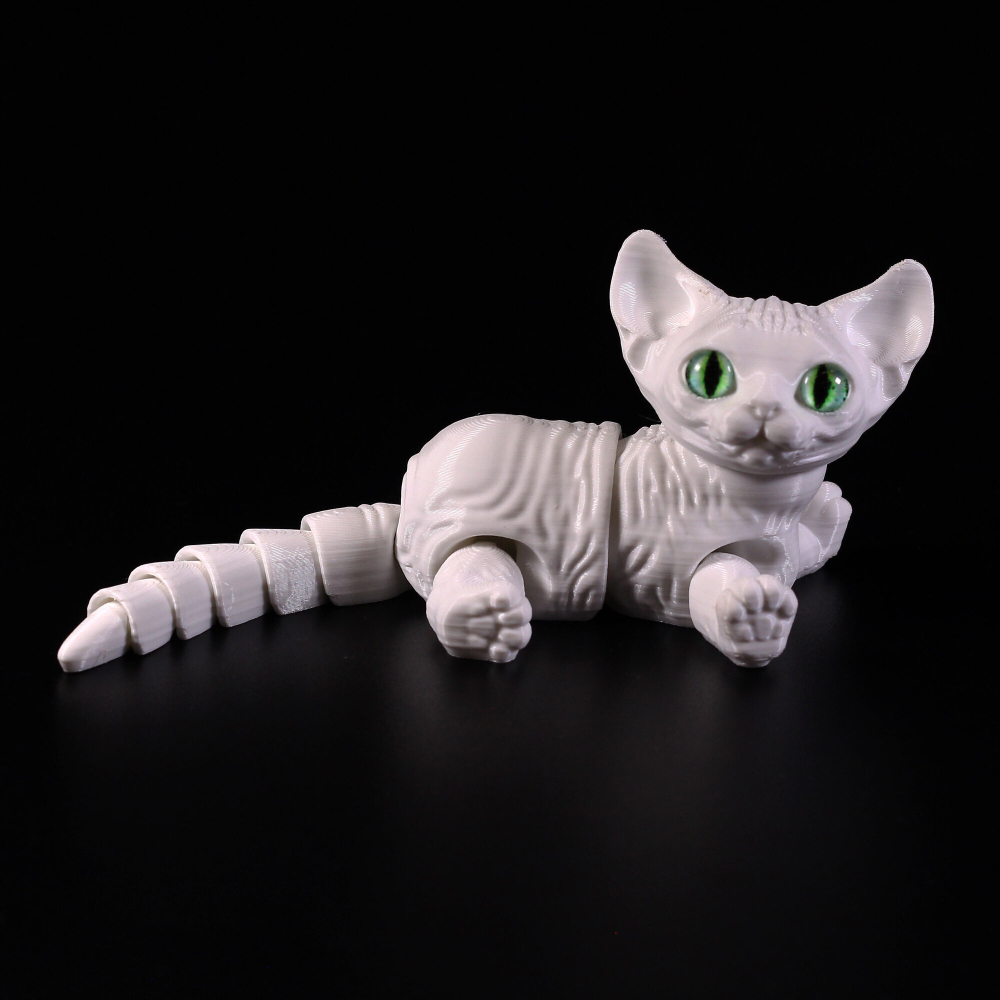 Подвижный котёнок Сфинкс, игрушка антистресс, белый