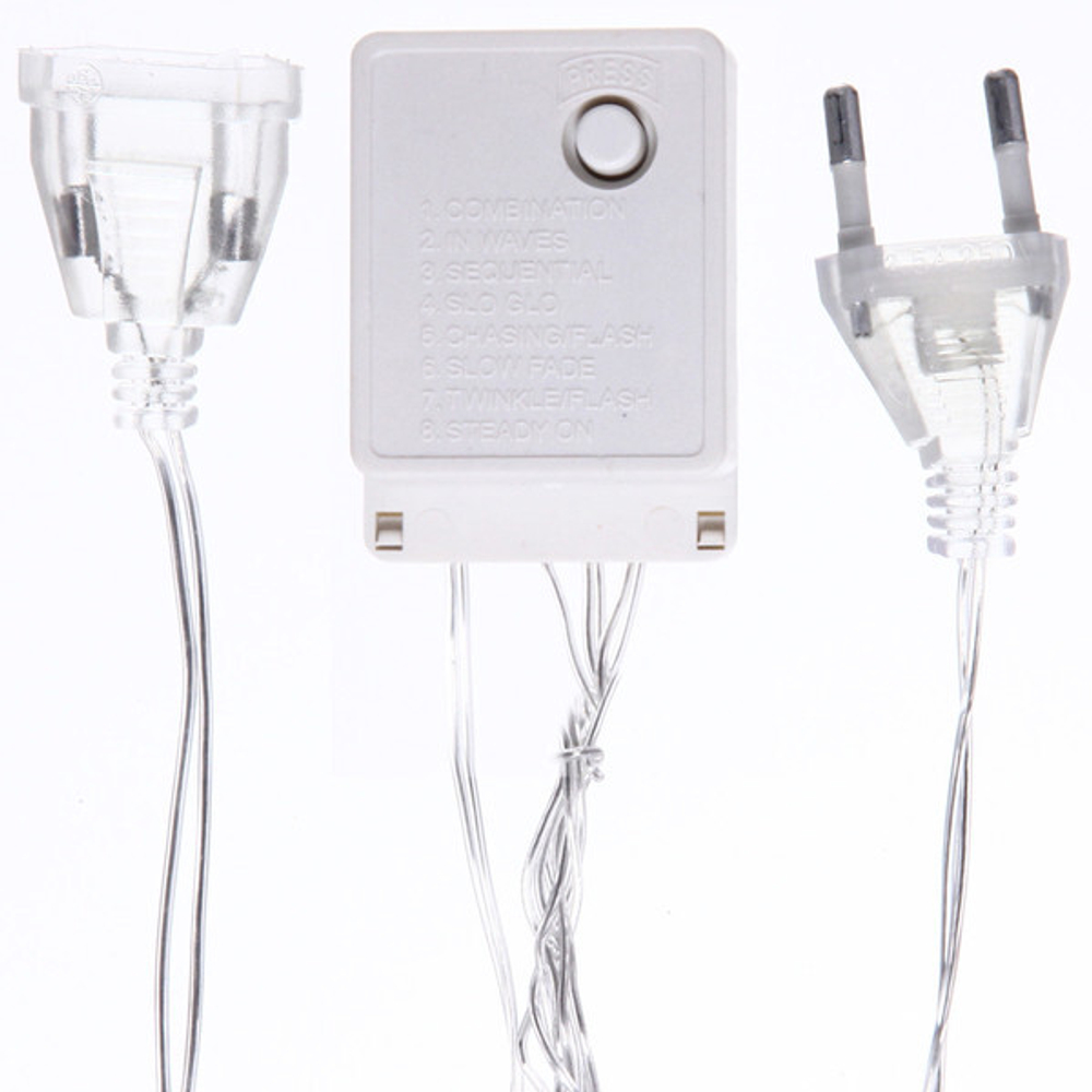 Гирлянда для дома БАХРОМА ш2,5м* в60см 48 ламп LED, с насадками Шар, 8 реж Желтый (возможность соединения)